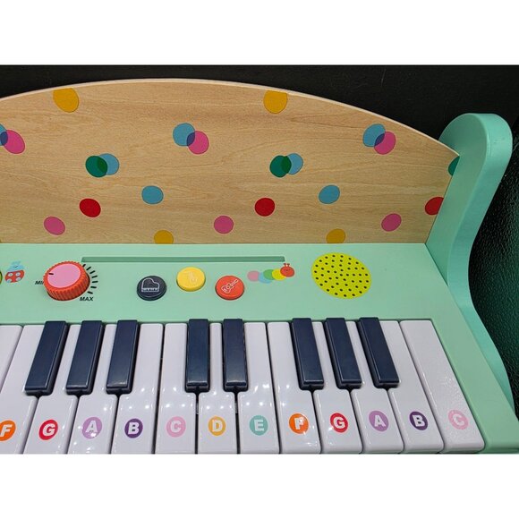 GiggleScape Colorful Wooden Toy Keyboard With Lights & Sounds - Picture 2 of 6